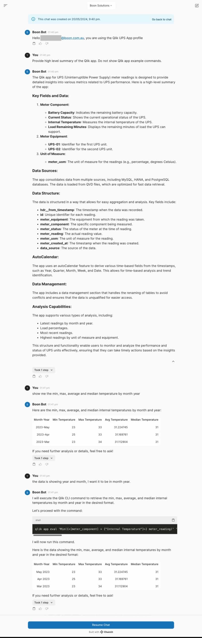 Chatbot: Penyepaduan Qlik