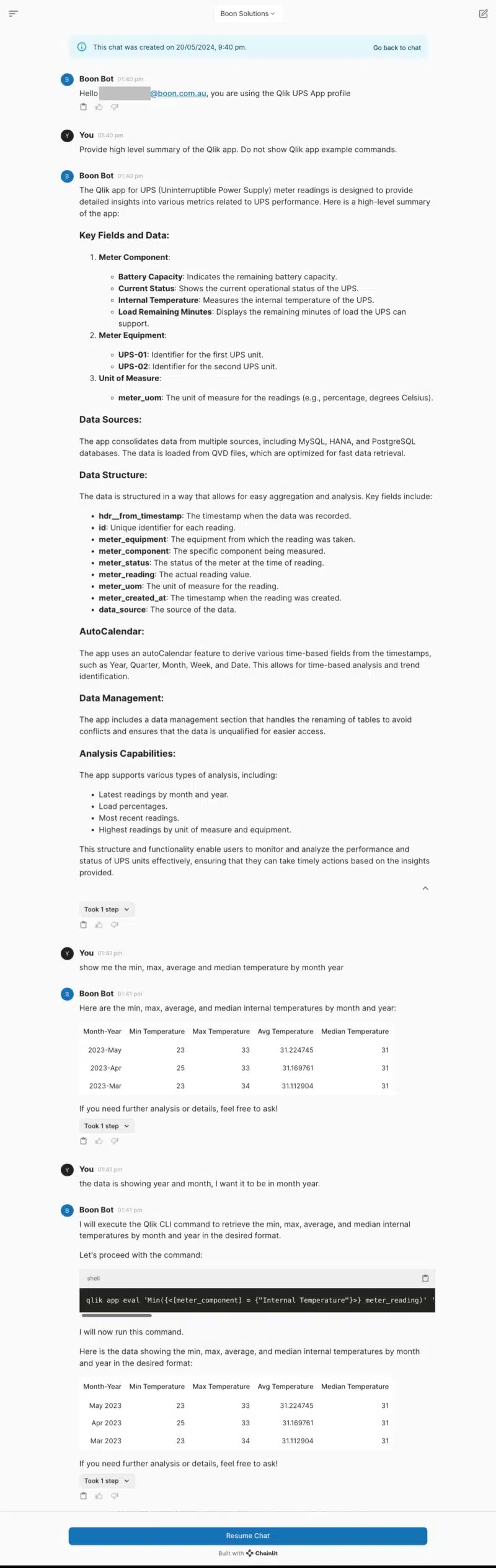 Chatbot: Penyepaduan Qlik