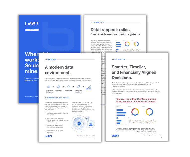 A modern unified data environment Boon Solutions Mining Case Study A modern unified data environment Boon Solutions Mining Case Study
